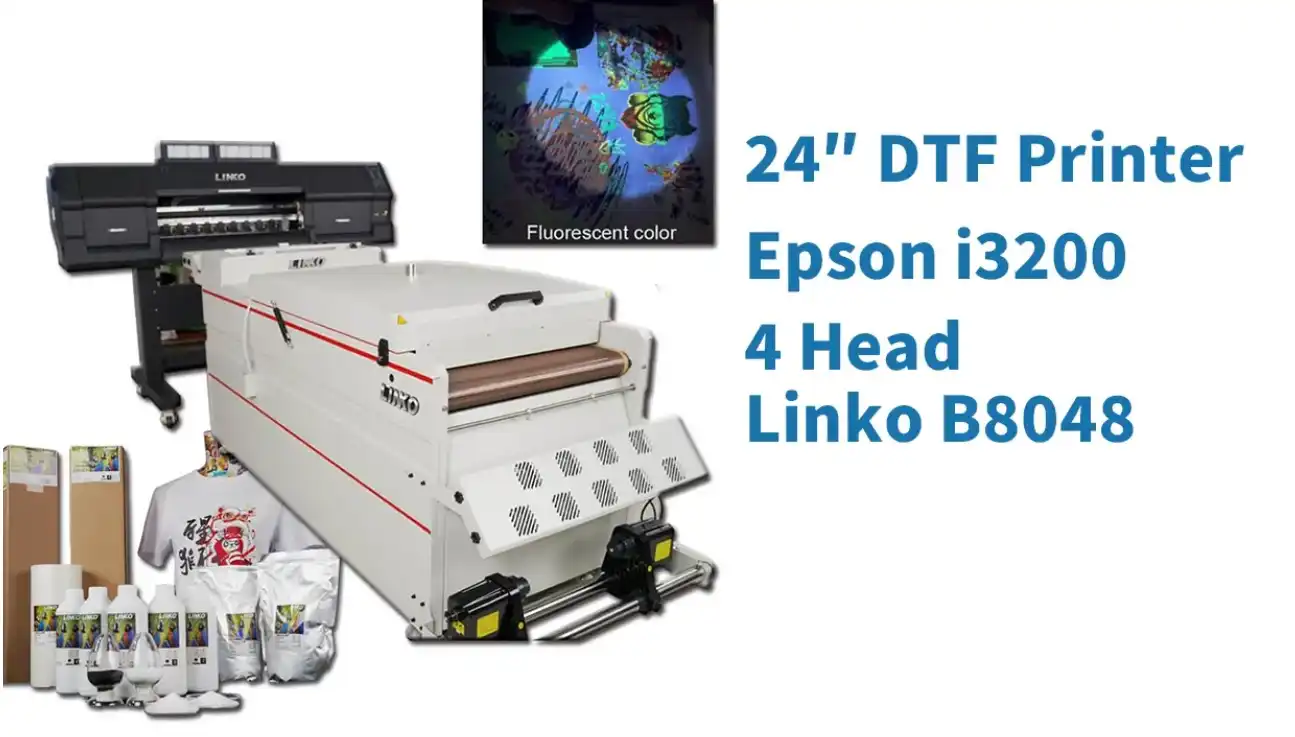 24″ DTF Printer 4 Head Epson i3200 8 Color _ Linko B8048-video cover