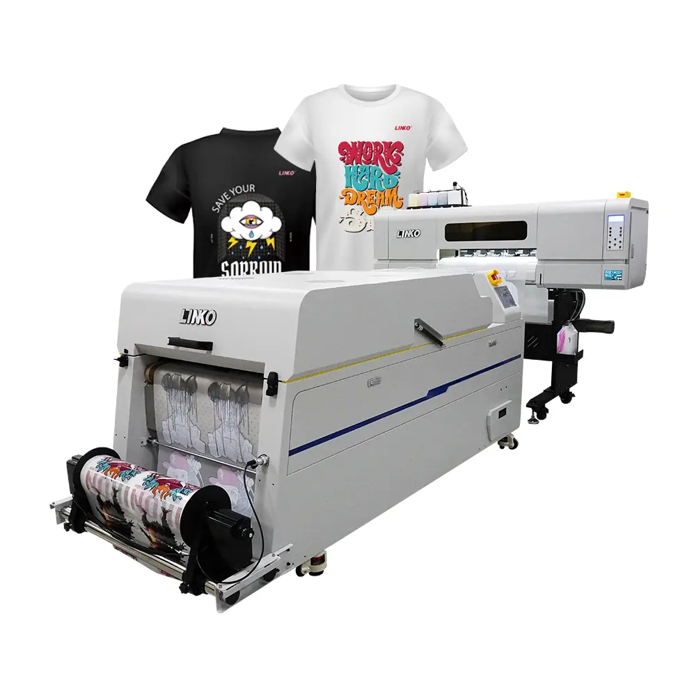 linko-s605-dtf-stampante con macchina scuotitore di polvere