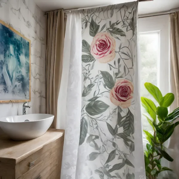 LINKO_DTF_printer_application_Bathroom_curtain_printing